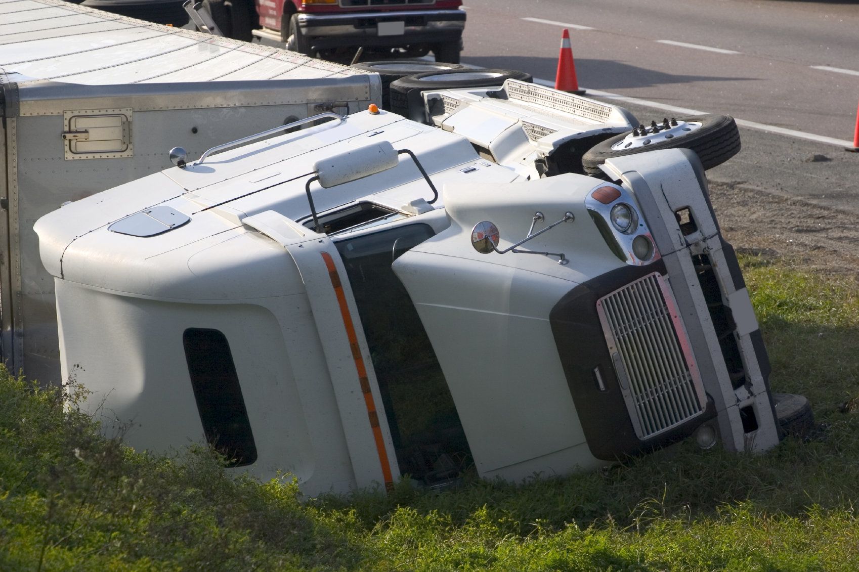 overturned semi-truck